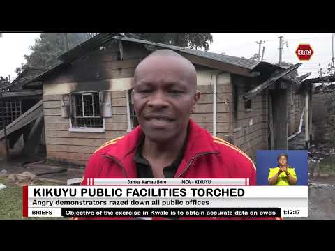 Kikuyu residents face service disruptions after protesters torched all public offices