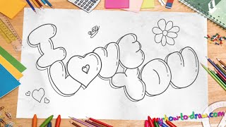 Download video: How to Draw Bubble Letters Graffiti Letters for Children