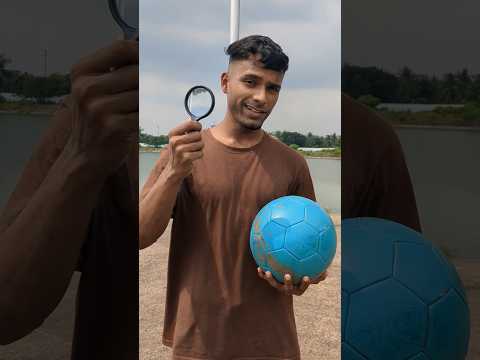Can A magnifying glass Burn A Football? #shorts