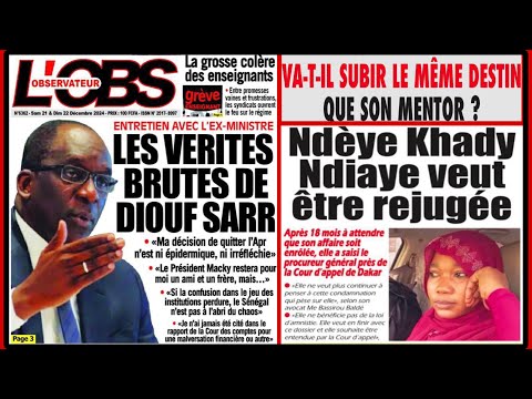 Revue de presse Samedi 21 décembre 2024 par Mame Khalifa