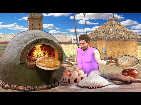 Homemade Bread in Mud Oven Tasty Village Style Cooking Hindi Kahaniya Moral Stories New Comedy Video