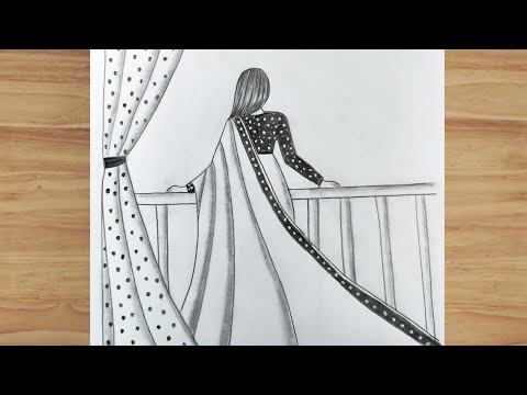 How to draw a Traditional Girl with Saree Easy | Saree Drawing | Draw girl/Drawing for girls/drawing