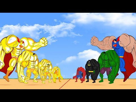 Team HULK,SPIDERMAN,SUPERMAN VS The Evolution of the Golden Superhero Team:The mystery of evolution