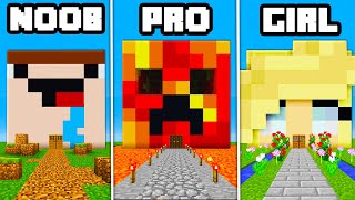 Noob Vs Pro Vs Girl *Epic* House Battle! ( Preston Minecraft)