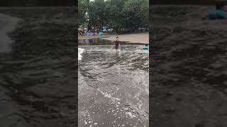 Lari di pantai | run on beach | main dan berenang di pantai pangandaran | swimming on beach | zidane