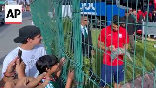 YouTube video thumbnail:  Fans Greet Iran National Soccer Team in Mexico at FIFA World Cup 2026