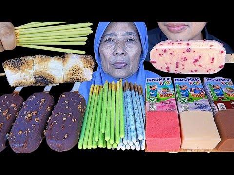 MUKBANG PUDING SUSU KOTAK || ES KRIM || POCKY || MARSHMALLOW
