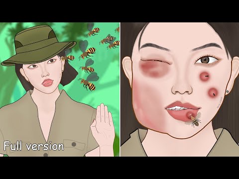 ASMR Bee sting Treatment (Full Ver.) | Severely injured animation