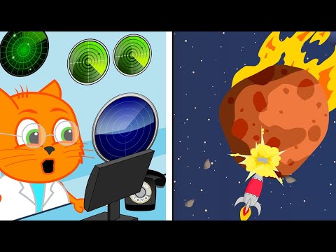 Familia de Gatos - CATAPULTA AL ESPACIO 🚀🌌 Dibujos Animados Para Niños 4K