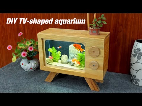 Super cute wooden TV shaped fish tank | DIY project