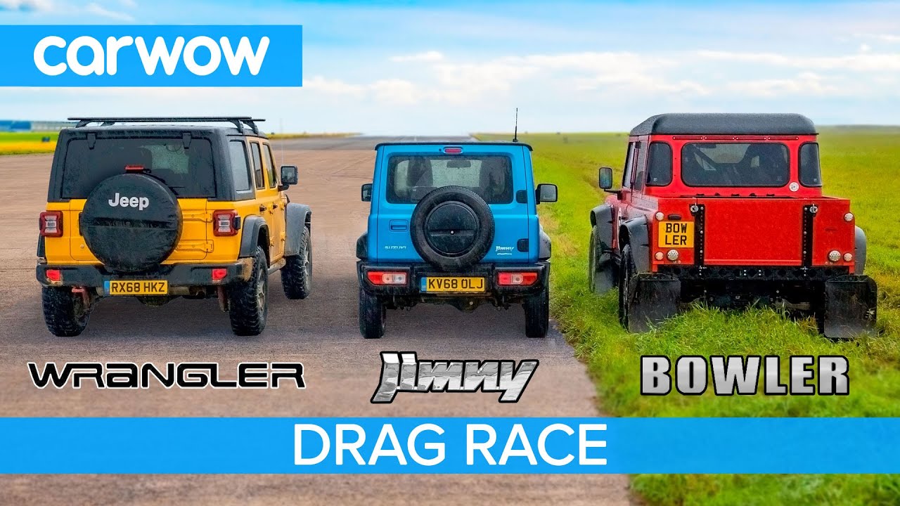 Suzuki Jimny vs Jeep Wrangler vs Bowler (Off-Road) - DRAG RACE, ROLLING RACE & BRAKE TEST