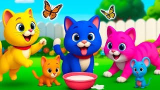Cat’s babies | Three Little Kitten | Meow Meow Song | Baby Cartoon Nursery Rhymes And Kids Song
