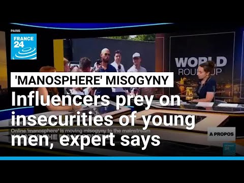 YouTube video thumbnail: 'Manosphere' Influencers Prey on the Insecurities of Young men, Expert Says 