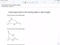Finding Missing Angles in Right Triangles