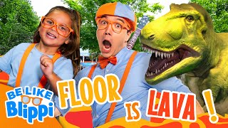 The Floor is Lava! Can You RUN Like Blippi? 🦖🔥 Blippi Ultimate Roadtrip | Kids Videos