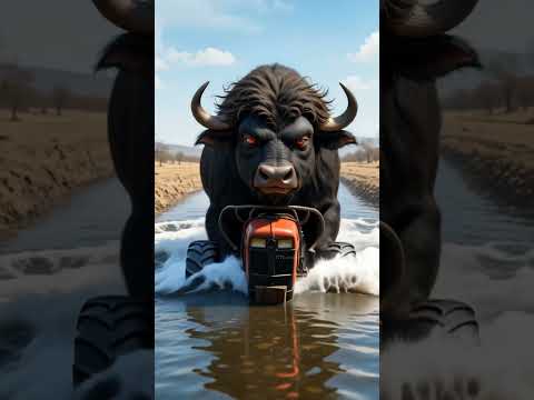 📉 “Mad Buffalo Stole a Tractor and Sank It | Farmer Kid Cries at Riverbank 😢” #ai #shorts #tractor