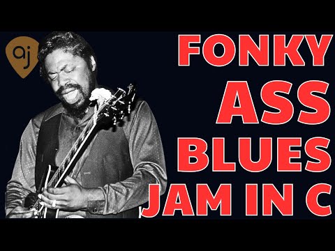 Funky Nasty Ass Blues Jam in C | Guitar Backing Track  / 104 BPM)