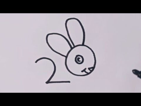 How to draw Rabbit / Rabbit drawing from 20 /cut animal drawing / number drawing