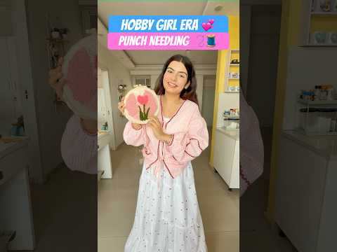 Hobby Girl Era🌸💞Punch Needle Embroidery 🧵 🪡DIY Activity #youtubeshorts #shorts #diy #hobby