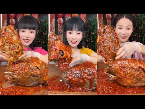 MUKBANG 먹방 EATING SHEEP HEAD COLLECTION chewy sounds | ASMR | chinese foods 吃麻辣羊头