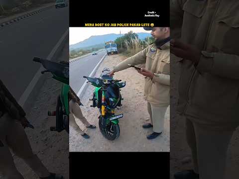Road 🛣️ Rage With Police 👮 Police Pakad Liya 😟 #bike #rider #police #shorts #ytshorts #motovlog #fun