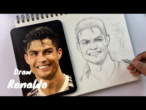 How to Draw Cristiano Ronaldo | Drawing Tutorial with English Caption