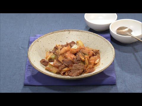 【3分クッキング公式】牛肉とキムチの甘辛煮／ねぎ油