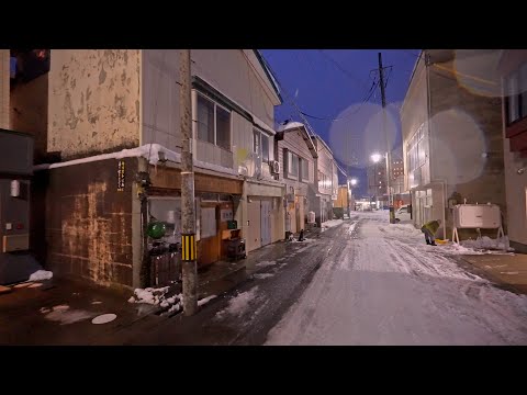 Asamushi-onsen area in snowy Aomori, Japan 2025 • 4K