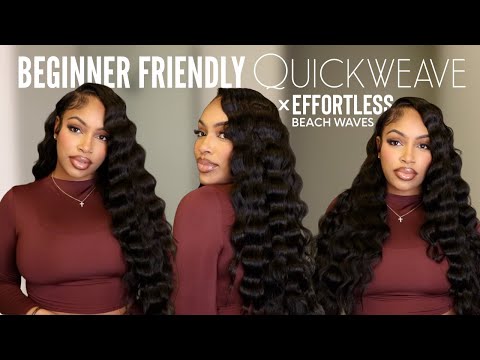 DETAILED QUICKWEAVE TUTORIAL: HOW TO GET QUICK & EFFORTLESS BEACH WAVES | CurlsQueen