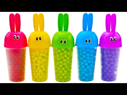 DIY How To Make Rainbow Ice Cream Rabbit with Kinetic Sand, Beads Cutting ASMR | Funny Kinetic Sand