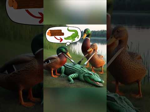 A wooden duck! 🪵🦆 A crocodile? 🐊🙀