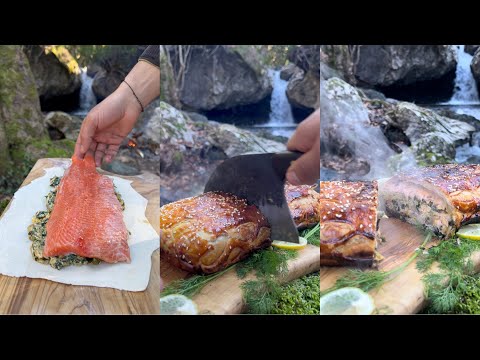 Salmon Wellington in Nature | Waterfall Sound | ASMR