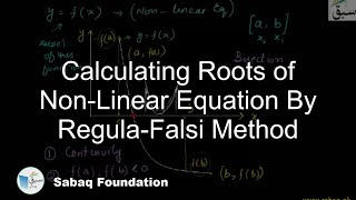 Calculating Roots of Non-Linear Equation By Regula-Falsi Method