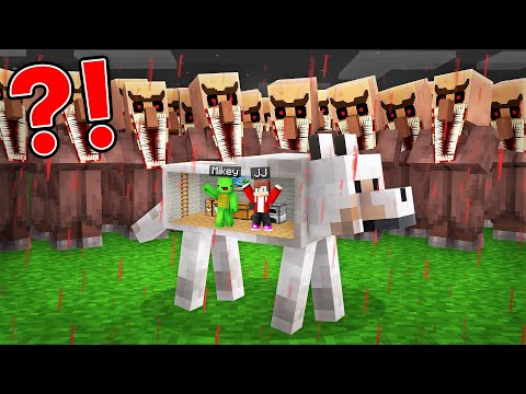Scary Villagers Apocalypse vs. Mikey and JJ Doomsday Bunker in DOG in Minecraft (Maizen)