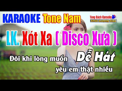 LK Xót Xa Karaoke Disco Xưa ( Tone Nam ) Nhạc Sống Tùng Bách