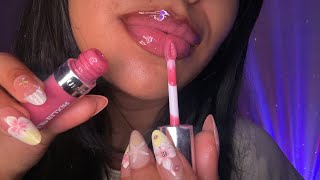 ASMR~ 50 Layers of Lipgloss , Wet Mouth Sounds, Lipgloss Pumping & Tapping 