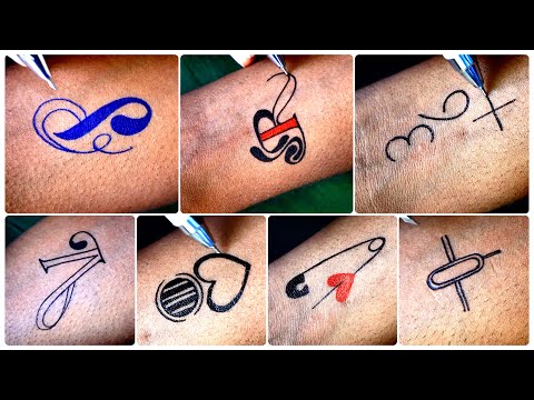 P letter R letter 3 6+ V heart ❤️ tatoo 🧷 pin+heart trick trick