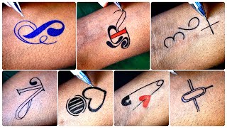 P letter R letter 3 6+ V heart ❤️ tatoo 🧷 pin+heart trick trick