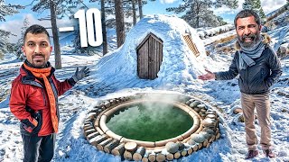Surviving On The Summit Of a Snowy Mountain | We Built a Snow House And a Pool!!