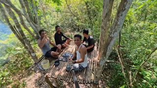 Diguyur hujan deras dirumah pohon, camping fishing, relaxing rain sound, tidur nyenyak sampai pagi