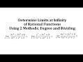 Understanding Limits of Rational Functions
