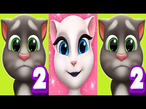 My Talking Tom2 vs My Talking Angela vs My Talking Tom2 Angela Dance bunny pop Ep4245