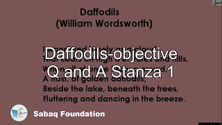 Daffodils-objective Q and A Stanza 1