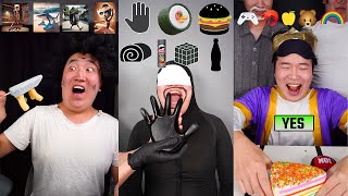 Random Emoji Food Challenge ASMR Compilation! 🥵 (Jelly, chocolate, sausage) eating sounds