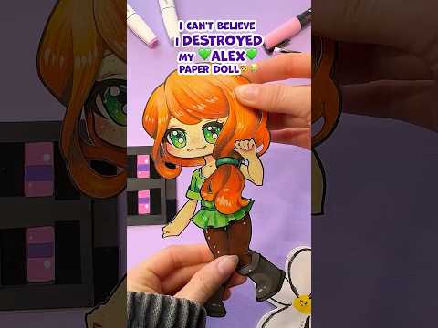 I made Horror version of Alex from Minecraft💚💛 Paper Art ✏️🧩👾 P1