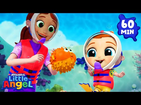 Ocean Song | Little Angel | Cartoons for Kids - Explore With Me!