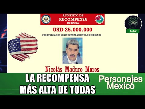 Estados Unidos ofrece 25 millones de dólares por el presidente de Venezuela, Nicolás Maduro