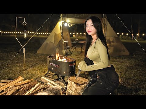 1.6KG Ultra-light TENT . Wood Stove 🔥  Solo Camping.