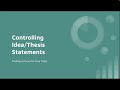 Exploring Controlling Ideas and Thesis Statements