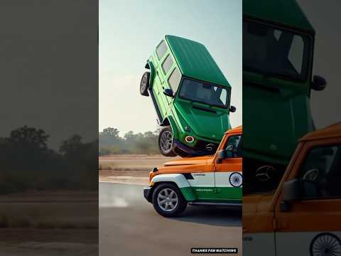 Pakistan🇵🇰vs Indian🇮🇳 race with G wagon🚐 and thar🚙 #aianimation #army #pakistanvsindia